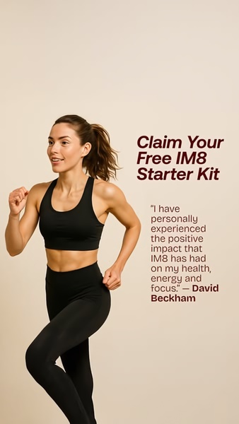 A vertical ad creative featuring a runner and a text-based testimonial from a celebrity to build trust for a health supplement.